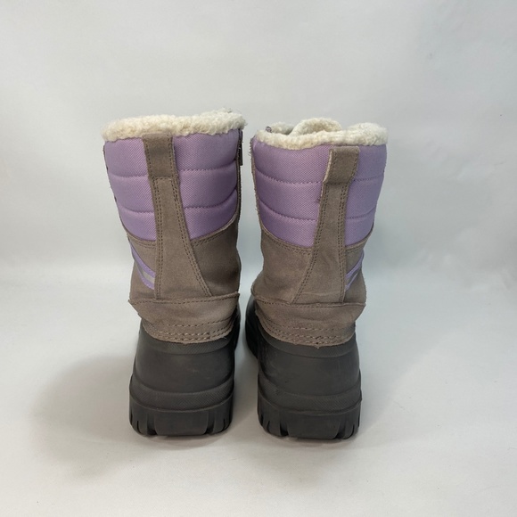 Lands End Youth 6M Winter Snow Boots Gray Purple Insulated All Weather Waterprof - Picture 4 of 10